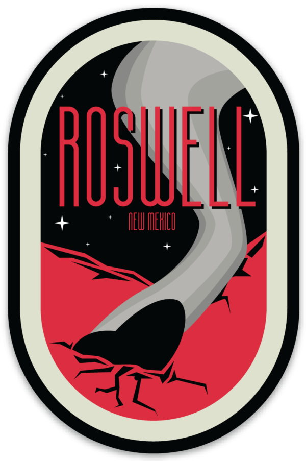 Roswell Crash Oval Sticker