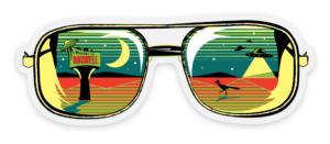 Roswell Reflections Glasses Sticker or Magnet