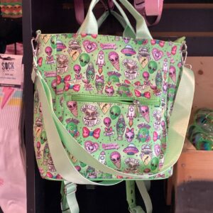 Alien Collage Convertible Backpack Green